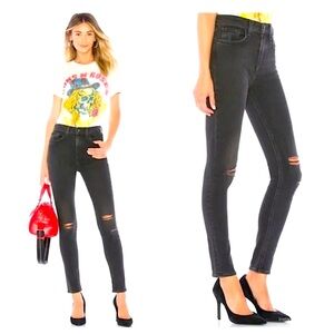 Rag & Bone High Rise Ankle Skinny Jeans in Rock